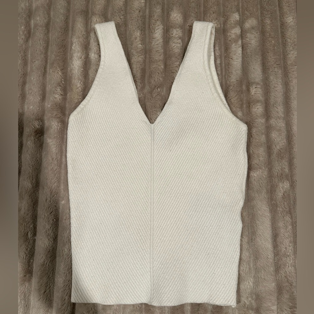 Abercrombie & Fitch Knit Cream Textured Top